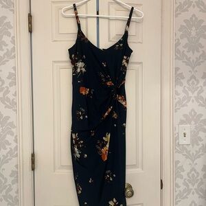 Floral Print Navy Dress